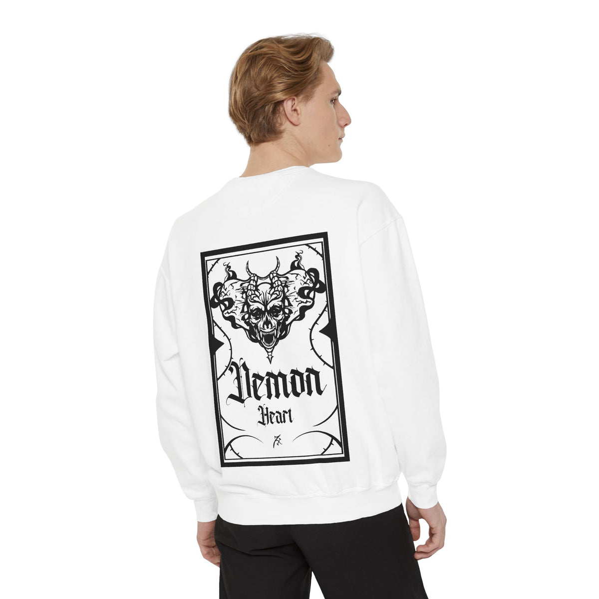 Demon Heart Sweatshirt — Gothic Skull Graphic Crewneck
