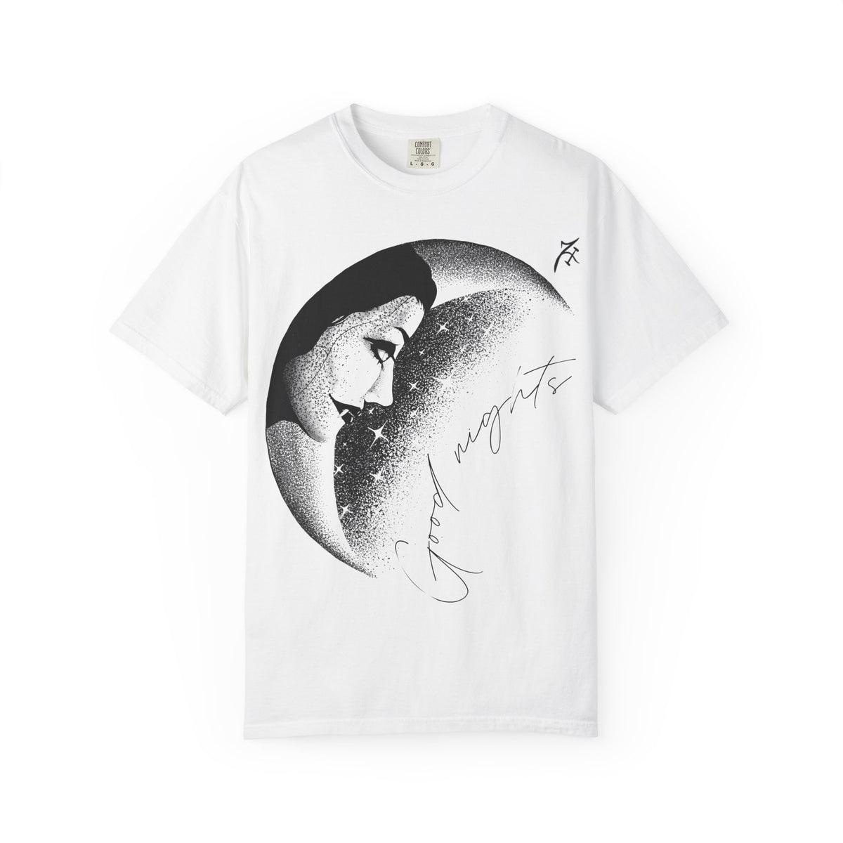 Camiseta Mujer Luna Creciente y Estrellas | Diseño Celestial Vintage